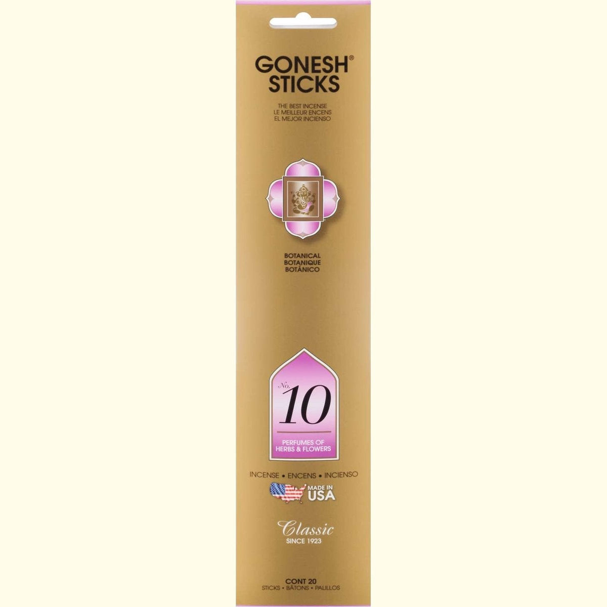 Gonesh Stick Classic 10 Herbs Flowers 20 Piece