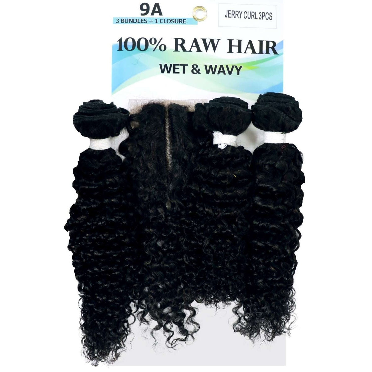 Raw Hair - Unprocessed Human Hair Wet Wavy 3Pcs Jerry Curl 10 Inch To 14 Inch Natural Color