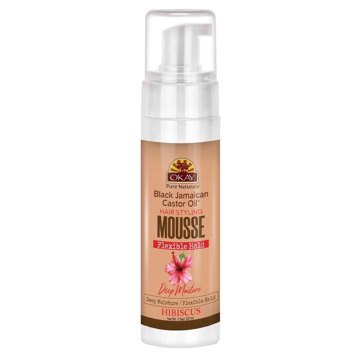 Okay Black Jamaican Castor Oil  Hibiscus Hair Styling Mousse 7.5 Oz